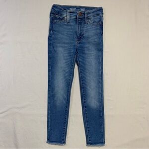 Old Navy Rockstar Jeans Girl’s 7 Jegging Extra High-Rise Stretch Raw Hem Denim
